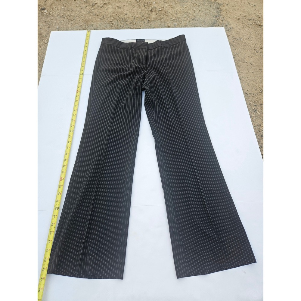The Limited Cassidy Fit Pinstripe Wide Leg Dress Pants Black White Size 8